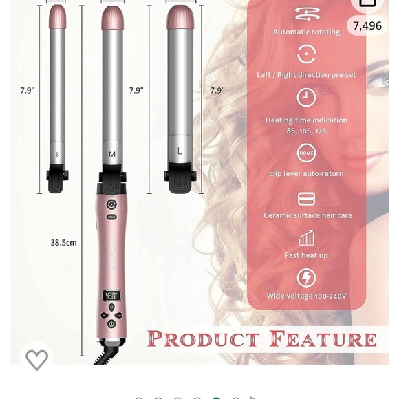 Automatic Curling Wand w/3 different sized Barrels + access. New in Box!!!😍🥰 - Picture 5 of 7